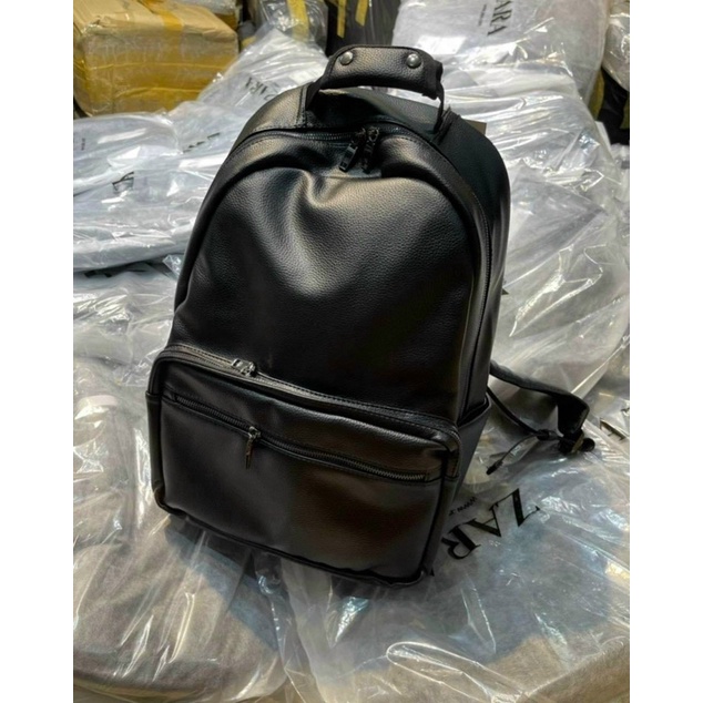 TNS - Balô form vuông siêu hottrend ZR backpack-chất da mềm cao cấp-màu đen classic
