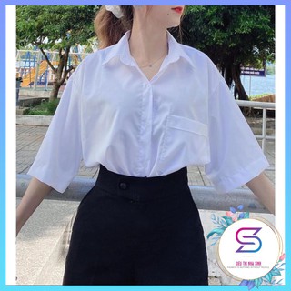Áo Somi Trắng Tay Lỡ Cho Các Nàng 💖HÀNG MỚI💖 Áo Somi Hàn Quốc Chất Cotton Mềm Mịn