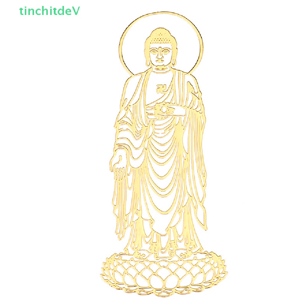 1 Miếng Dán Trang Trí Điện Thoại / Cửa Sổ Hình Tượng Phật Tây Tạng Màu Vàng Kim 3D