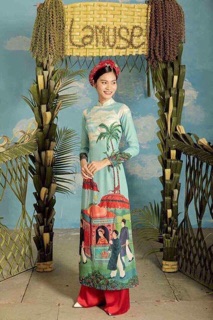 Áo dài gấm - ko kèm quần ( có hình thật)