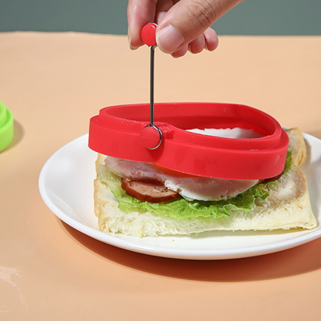 Khuôn Chiên Trứng Hình Tròn / Trái Tim Bằng Silicon