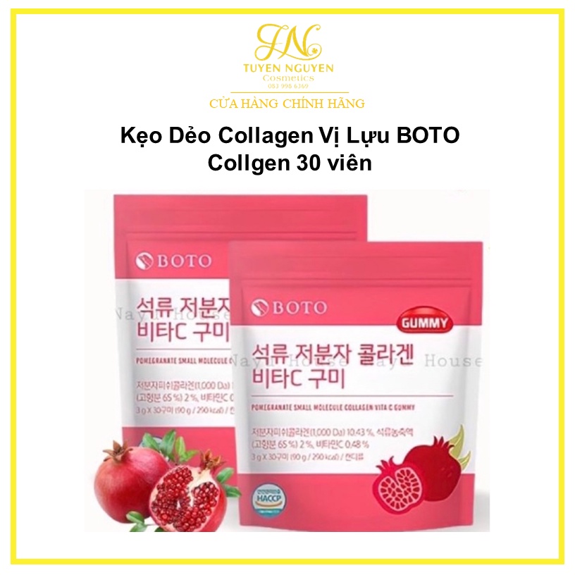 Kẹo Dẻo Collagen Vị Lựu BOTO Collgen 30 viên