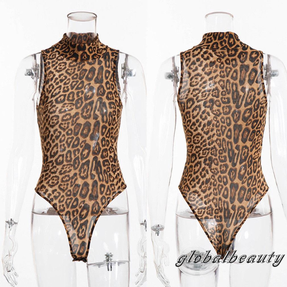 Bodysuit kiểu quần lọt khe in họa tiết da báo gợi cảm cho nữ