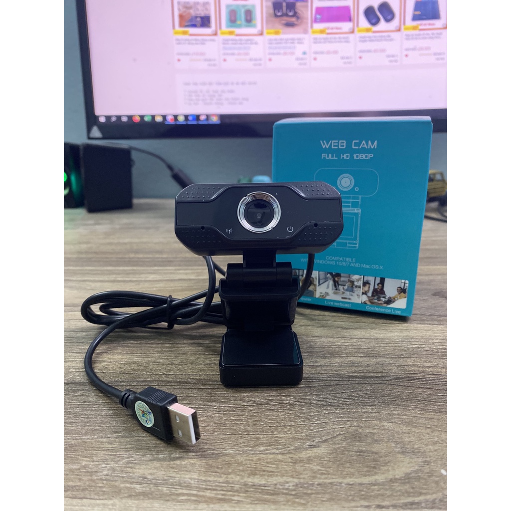 Webcam, camera PC tích hợp micro hỗ trợ học online sắc nét 1080