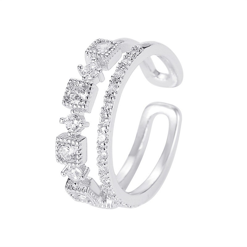 Nhẫn đính đá zircon nhân tạo phong cách Nhật Hàn cho nữ