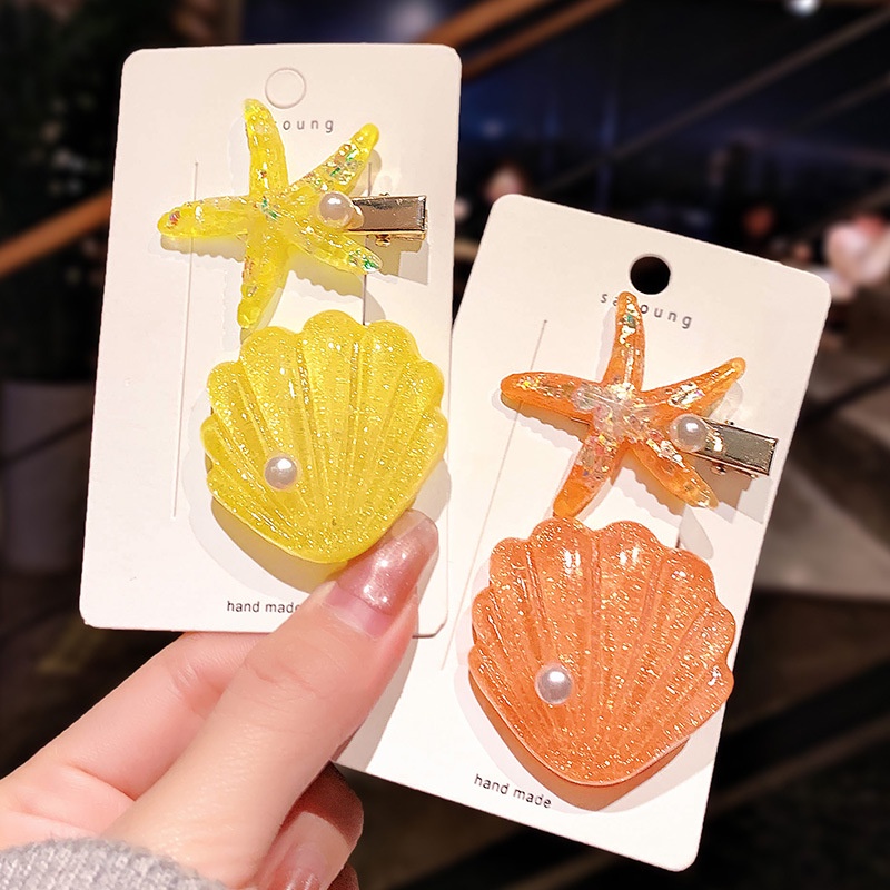 Kẹp Tóc Mỏ Vịt Hình Vỏ Sò / Sao Biển Thời Trang 2022