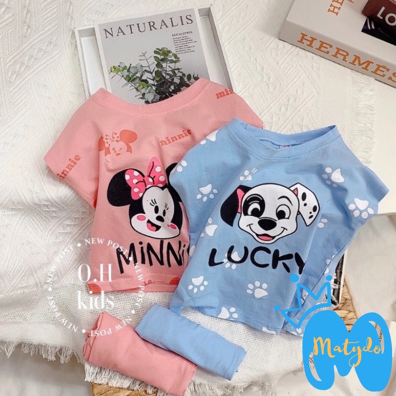Quần áo trẻ em MATYDO đồ bộ bé trai bé gái bộ cotton hình mickey thời trang trẻ em đáng yêu