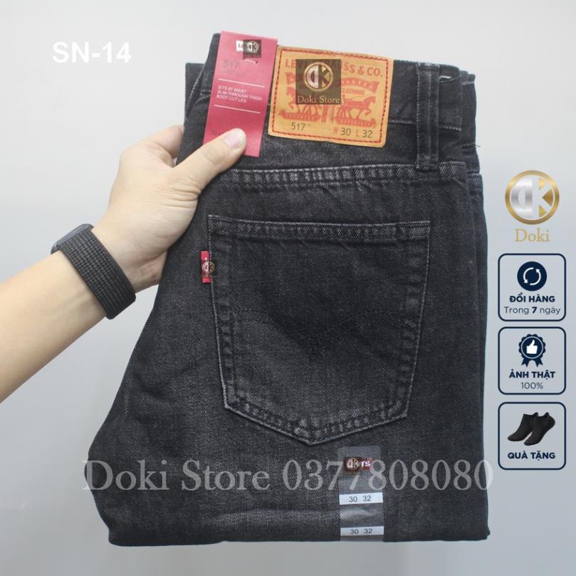 Quần jean nam suông Cao Cấp Đen Xám Tiêu, Quần ống rộng nam, Kiểu Dáng Chững Chạc Lịch Sự - Doki SN-14 !