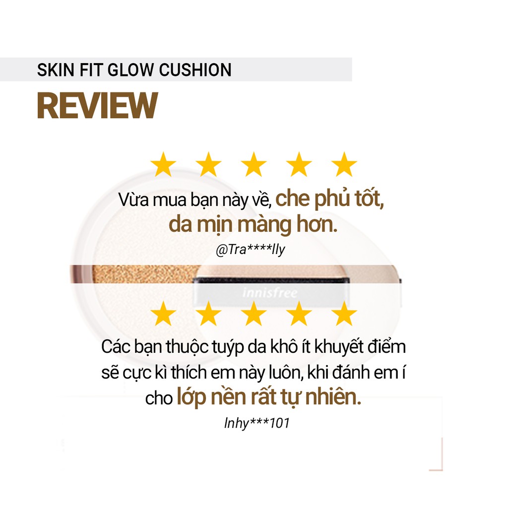 [Mã COSIF03 giảm 10% đơn 400K] Lõi phấn nước trang điểm căng bóng innisfree Skin Fit Glow Cushion Refill