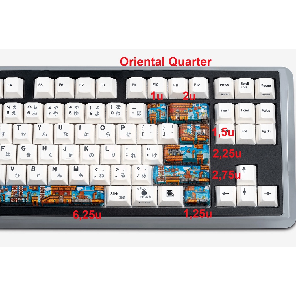 Bộ Keycap Jelly Key 8-bit series II Pipeline Bots trang trí bàn phím cơ gaming Oriental Quarter