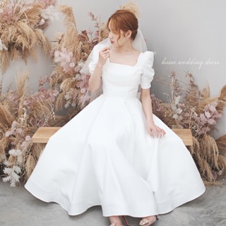 (ẢNH THẬT KHÁCH MẶC ) Váy Nama Trắng Cô Dâu 👰🏻‍♀️ Váy Trắng Xoè Rộng đứng form - Váy Hở Lưng Có Nơ