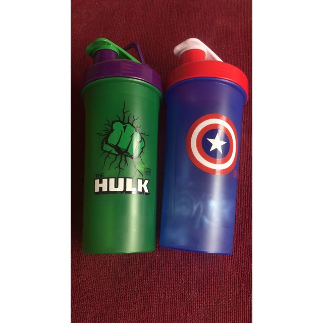 Bình Lắc Shaker Tập Gym Super Hero ( Captain America , Hulk ) [800ml] - Chính Hãng The Shape