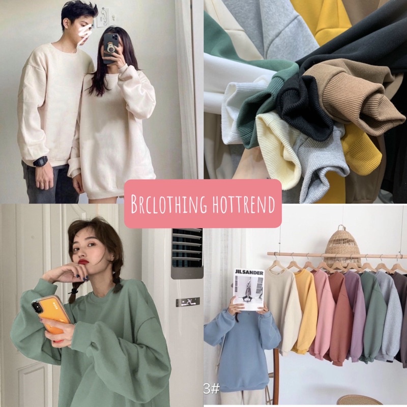 Áo From Rộng🎀 Áo Nỉ Trơn Tay Bồng full màu Hàng QC Đẹp