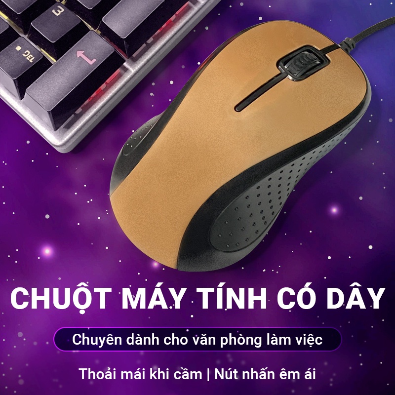Chuột có dây tốc độ chuột 3200 DPI làm việc chơi game đều được chuột quang độ nhạy cao dùng được trên bề mặt nhám gỗM305