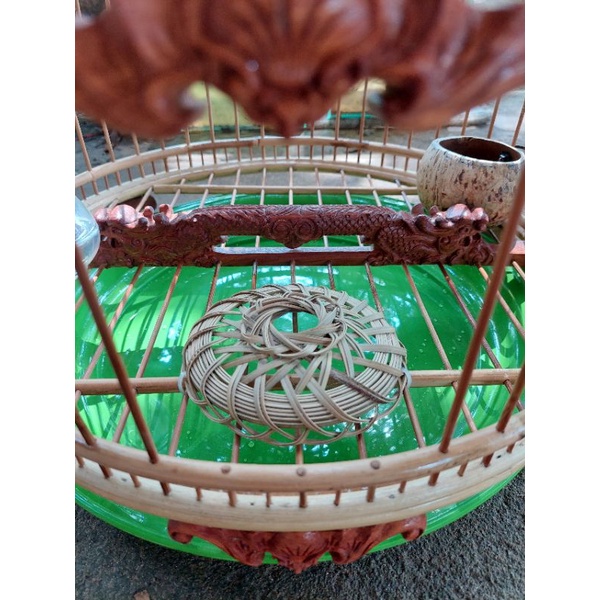 Rế tre lồng chim cu gáy, decor trang trí size 10cm