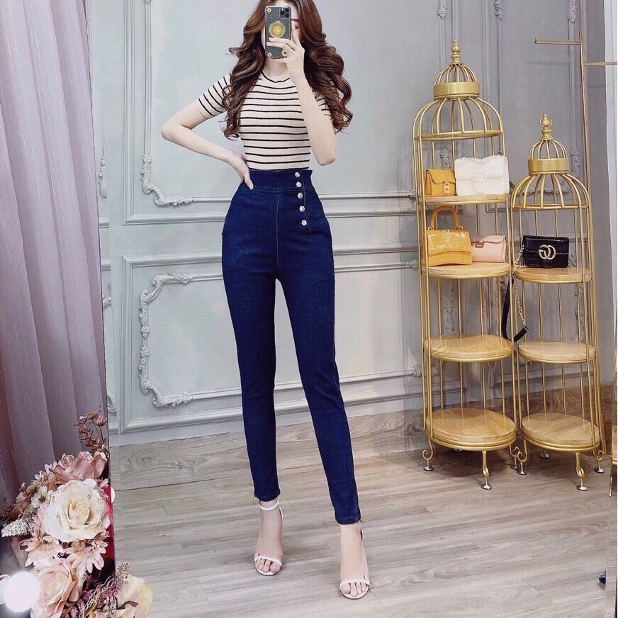 Quần jean nữ King168 , jean nữ cao cấp co dãn THU94
