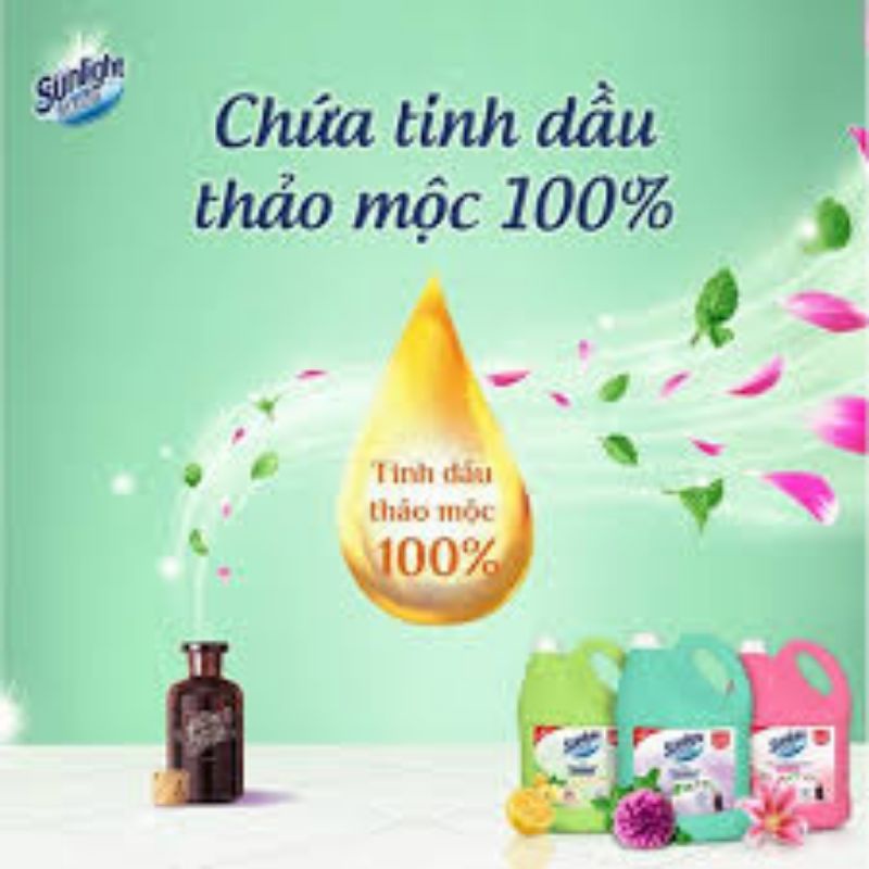 Nước Lau Sàn Sunlight Hương Hoa Hạ và bạc hà can 3.6Kg
