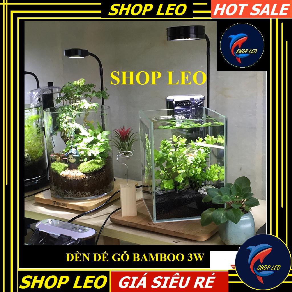 Đèn Led đế gỗ BamBoo 3W - Phụ kiện thủy sinh - shopleo