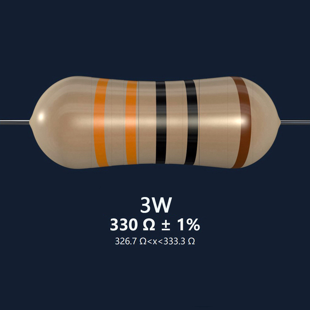 Hàng có sẵn * 10 chiếc Điện trở màng kim loại 3W 1% 330 OHM 330Ω Điện trở 3W