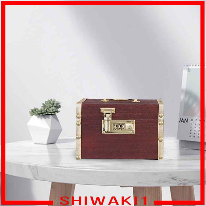 Khóa mật khẩu ngân hàng heo đất bằng gỗ Hộp lưu trữ dành cho người lớn cho thẻ Quà tặng trẻ em
