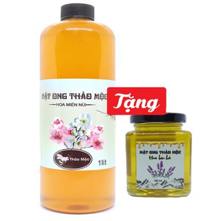 Mật Ong Hoa Rừng Thảo Mộc Sơn La ( CHUẨN) Chai 1 Lít Tặng Kèm Hũ Mật Ong Hoa Bạc Hà 100ml