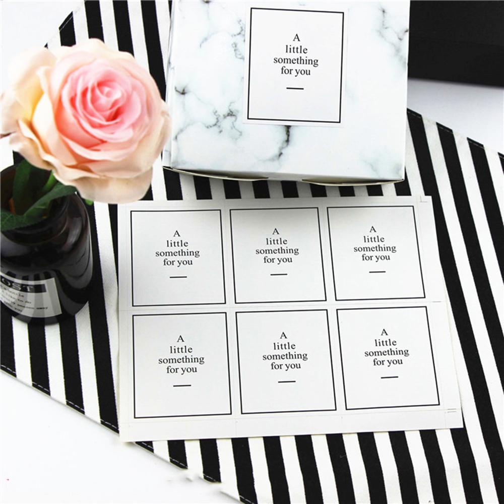 Bộ 60 Miếng Dán Trang Trí Hộp Bánh Hình Chữ Nhật Xinh Xắn