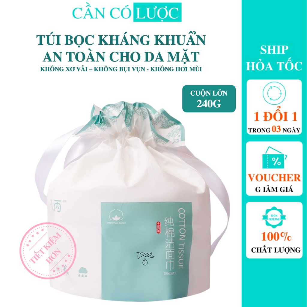 Khăn khô đa năng, khăn mặt dùng 1 lần tẩy trang làm sạch sâu chăm sóc da mặt cuộn lớn 240g