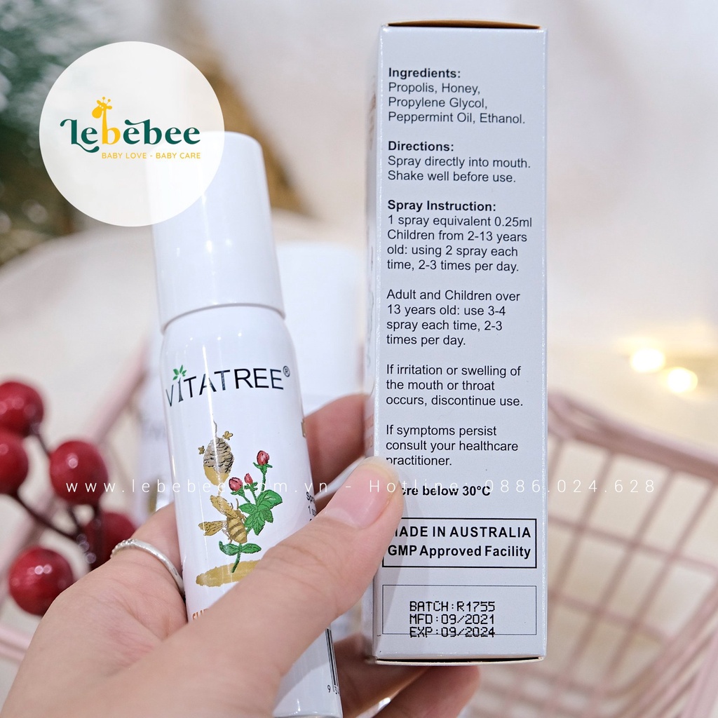 Xịt keo ong Vitatree cho bé 25ml