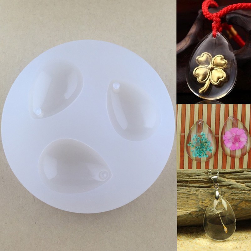 RUN❤DIY Silicone Pendant Water Drop Gem Mold Resin Casing Craft Making Tool Jewelry