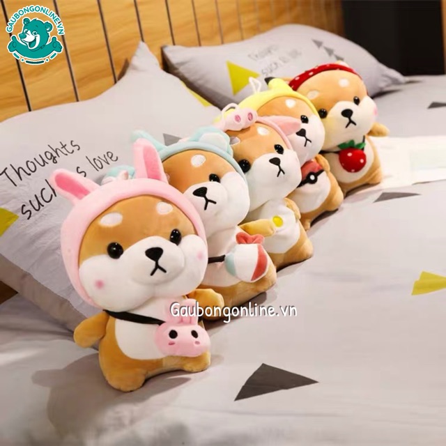 Móc Khóa Chó Shiba Cosplay bằng bông treo balo siêu dễ thương