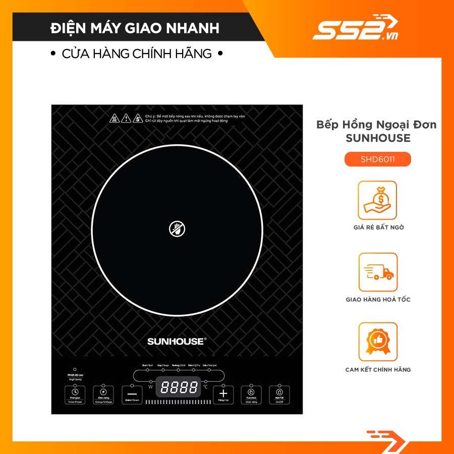 Bếp Hồng Ngoại Đơn Sunhouse SHD6011 - Bảo Hành Chính Hãng