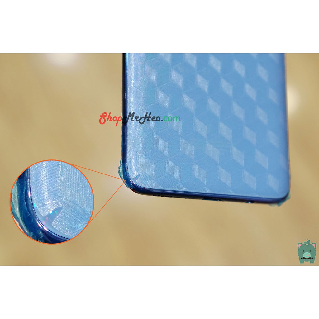 Skin Dán Mặt Sau Lưng Vân 3D Samsung Galaxy A70 - A90 5G - Carbon, Nhám, Hộp, Vân Da