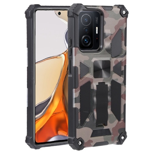 Armor Camouflage Phone Case Xiaomi Poco X3 X3 Pro Poco M4 Pro 5G Poco X4 Pro 5G Mi 11T 11T Pro Redmi Note 10 10s 10 Pro Note 11 Pro Plus Note 11 11s Redmi 10A 9C Kickstand Cover