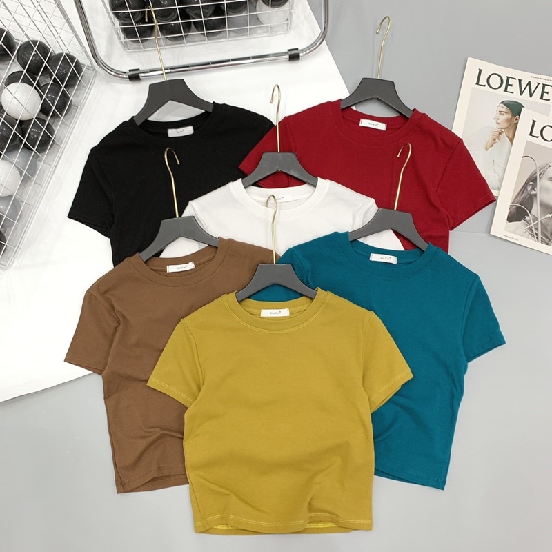 💘Áo phông trơn 2 dáng croptop, dài siêu đẹp