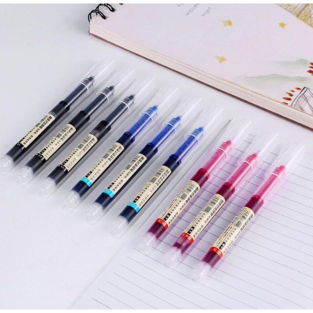 Bút bi mực nước khô nhanh viết thư pháp, Ống bút liền mực cực lớn, Mực Đen/ Đỏ/ Xanh