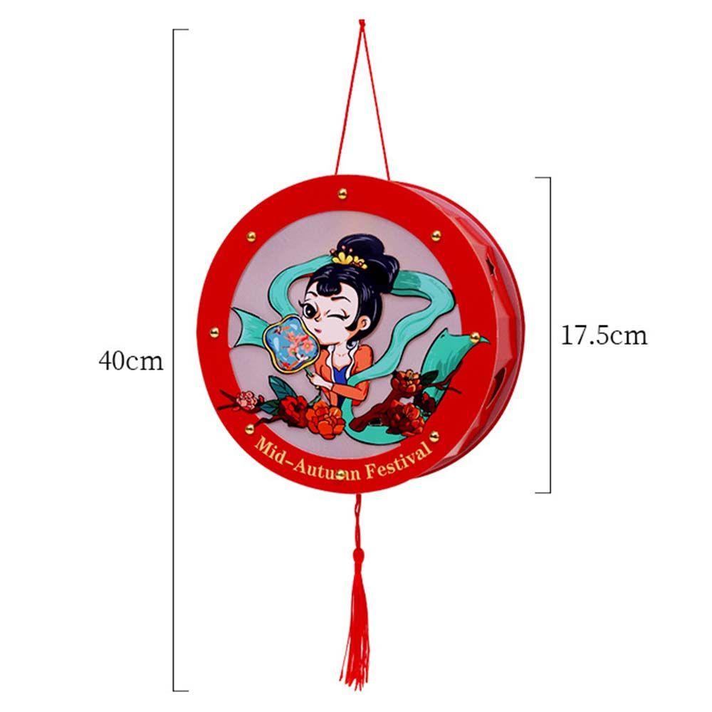 Lồng Đèn Giấy Hình Tròn In Họa Tiết Thỏ Hoạt Hình Phong Cách Trung Hoa Cổ Điển Độc Đáo Trang Trí Tiệc Tùng Cho Bé
