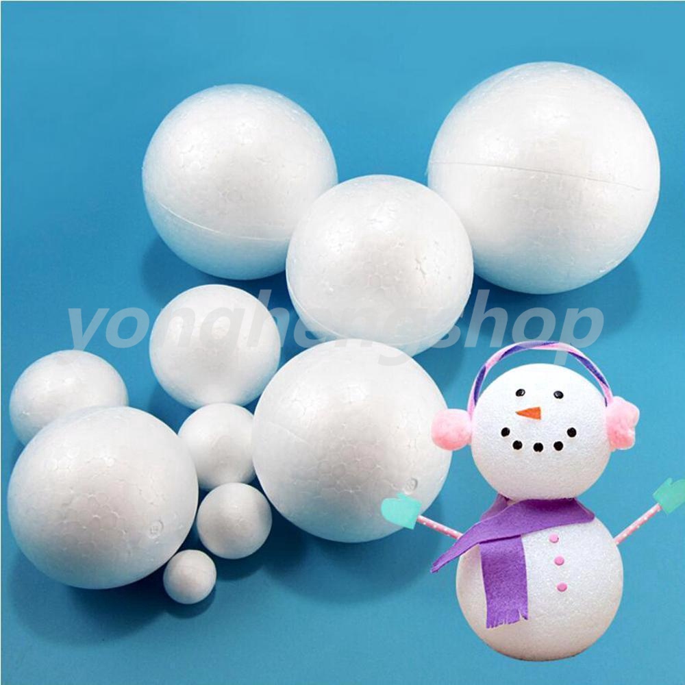 10 Bóng xốp tròn màu trắng trang trí đa năng
