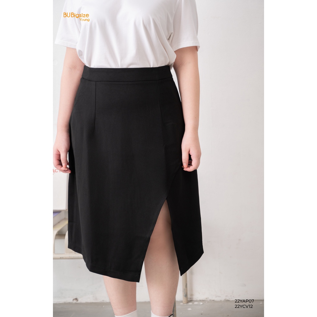 Chân váy dài gọt v xẻ gấu BIGSIZE (55kg đến 95kg) - 22YCV12 - [BU Bigsize Young]