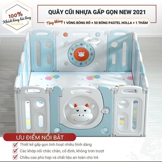 Quây cũi nhựa gấp gọn 2021 TẶNG BÓNG RỔ, BÓNG THẢM