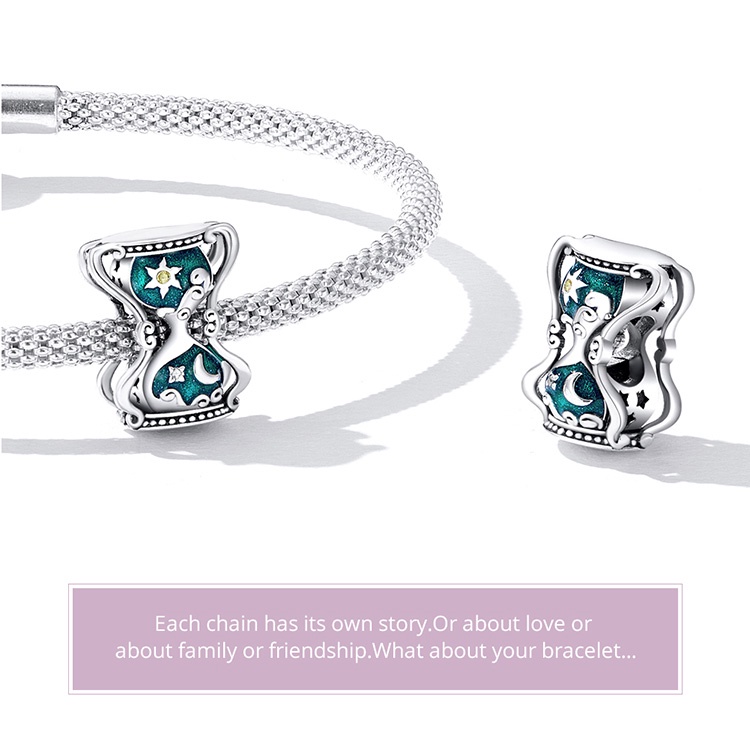 Mặt dây BAMOER Bạc 925 hình mặt trời và mặt trăng độc đáo thời trang cho nữ