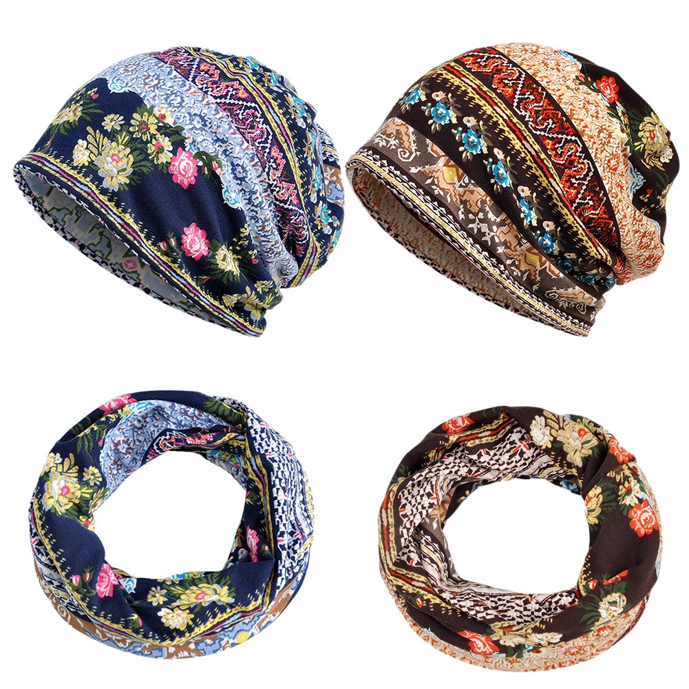 Mũ Trùm Đầu Co Giãn Che Nắng In Họa Tiết Hoa Cổ Điển Phong Cách Hồi Giáo Dành Cho Bạn Nữ V