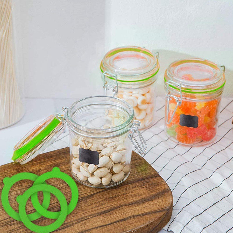 12 gói miếng đệm thay thế Silicone, Vòng đệm cao su kín khí cho nắp lọ Mason , Silicone đóng hộp chống rò rỉ, màu cam