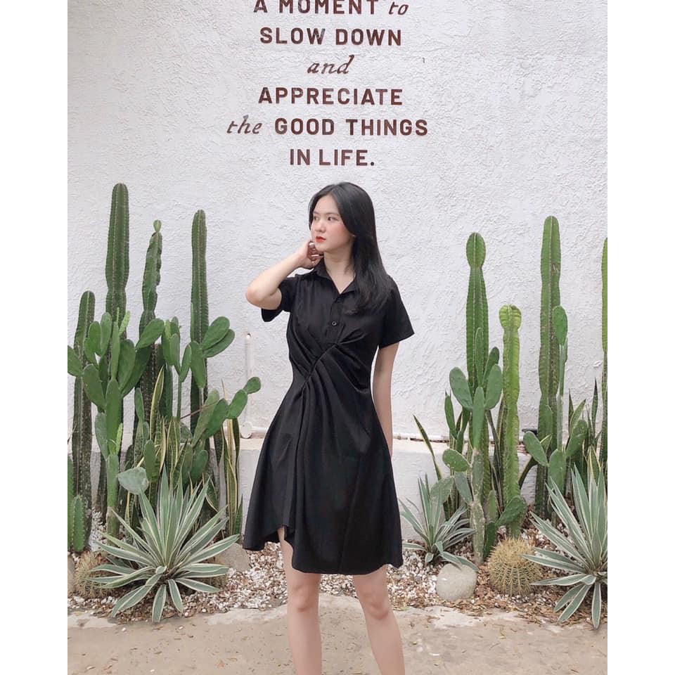 SET ĐẦM XẾP LY 2 MÀU TRẮNG ĐEN KÈM QUẦN | BigBuy360 - bigbuy360.vn