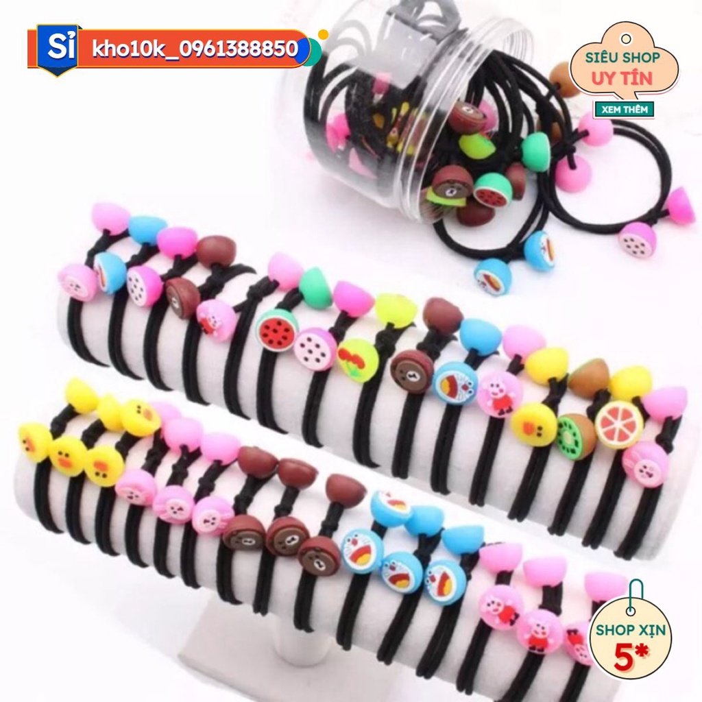 Sỉ 10 buộc tóc hình hoa quả doremon 37k