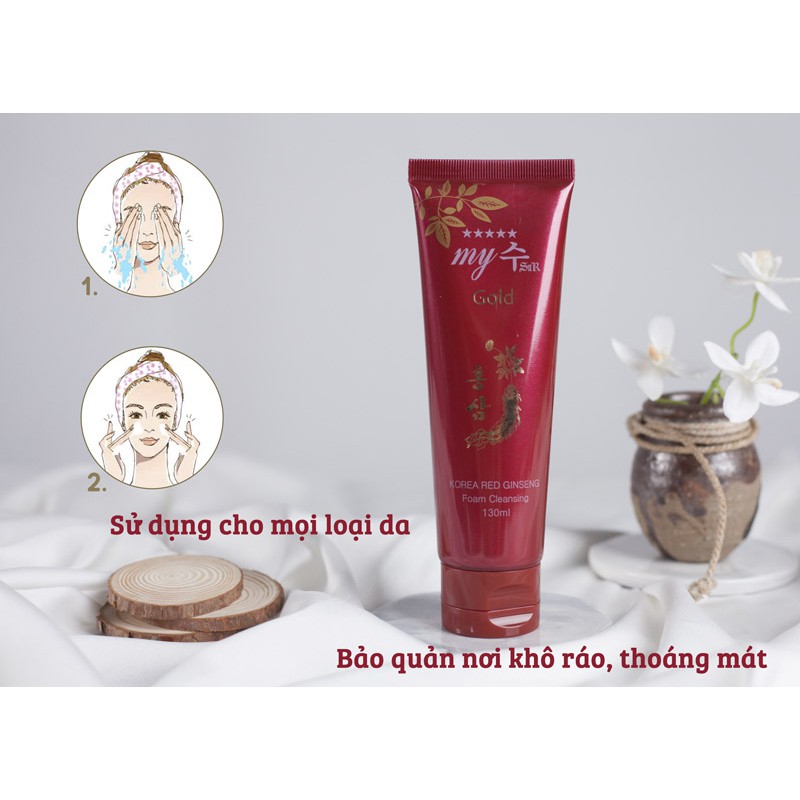 SỮA RỬA MẶT HỒNG SÂM KOREA RED GINSENG FOAM CLEANSING MY GOLD