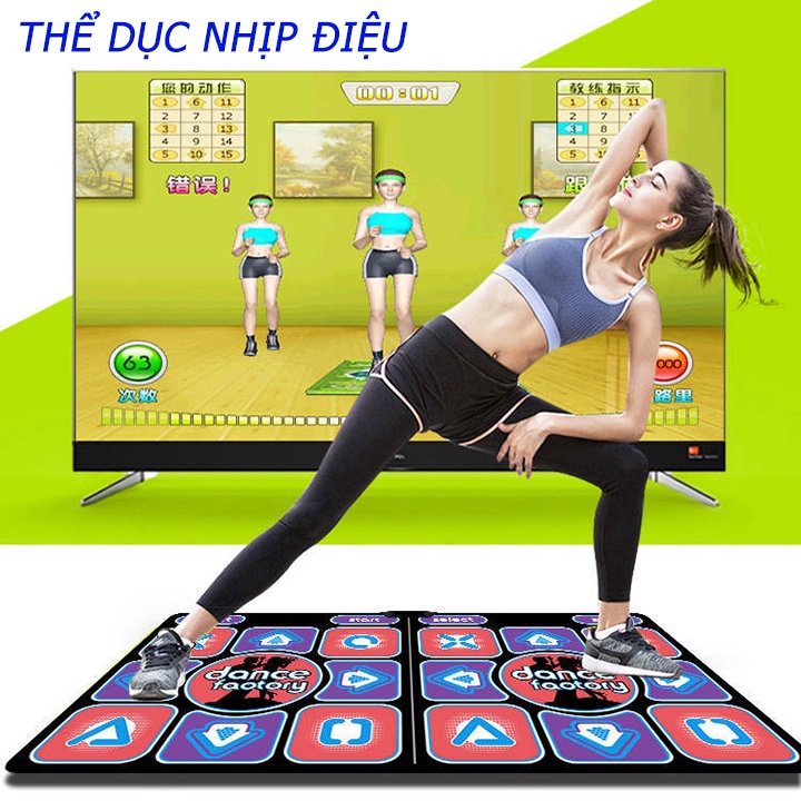 Thảm nhảy thông minh Audition HDMI, 2 tay cầm không dây, Hỗ Trợ Game Vận Động Moden Mới Nhất