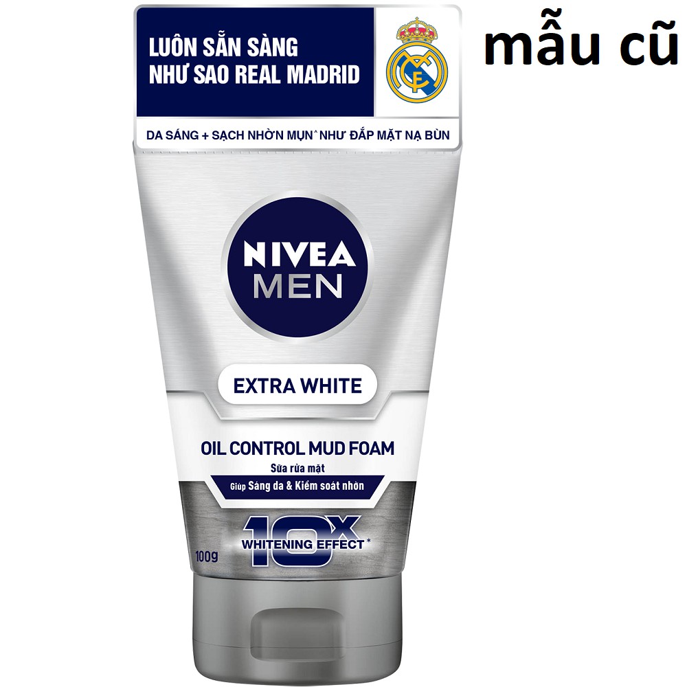 Sữa Rửa Mặt Nam Nivea 100g Sáng Da và Kiểm Soát Nhờn 100% chính hãng.