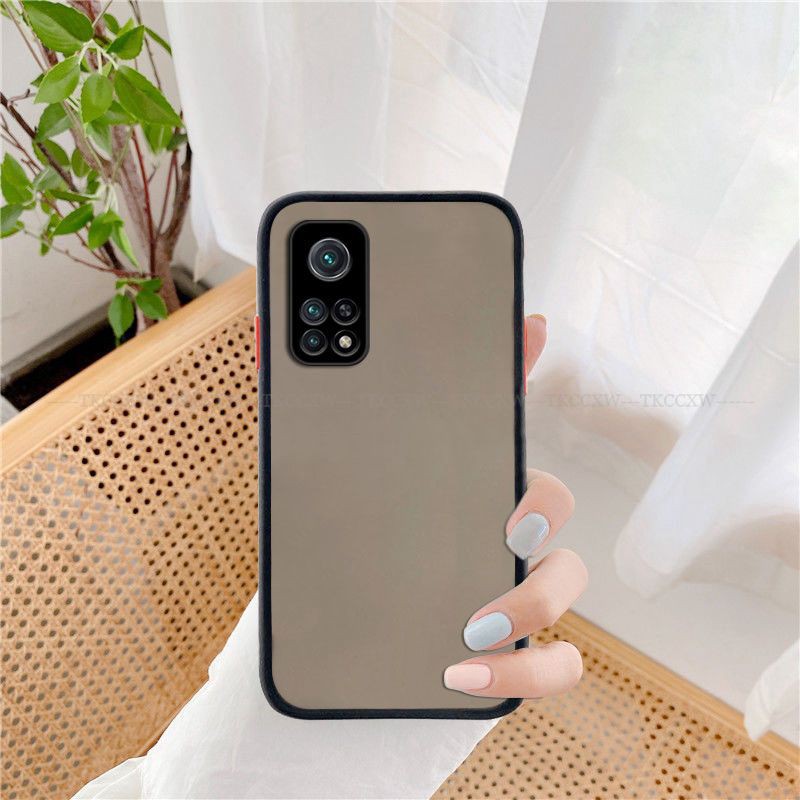 ốp lưng cứng nhám mờ viền silicon xiaomi mi 10T, Mi 10T pro bảo vệ camera