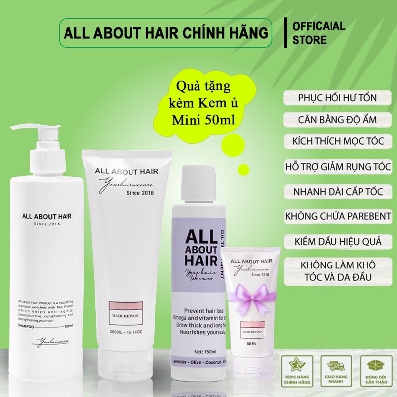 Combo Dầu Gội, Kem Ủ Và Dầu Ủ OIL TREATMENT Dưỡng Tóc Ngăn Ngừa Gãy Rụng