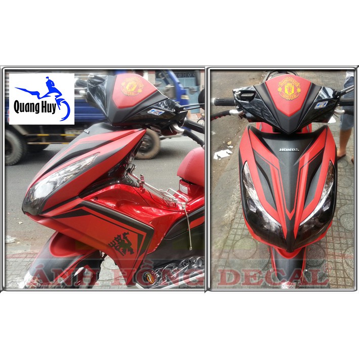 Tem trùm air blade đỏ đen đời 2013-2014-2015, độ team trùm ab dán phủ dàn áo xe đen đỏ rẻ đẹp
